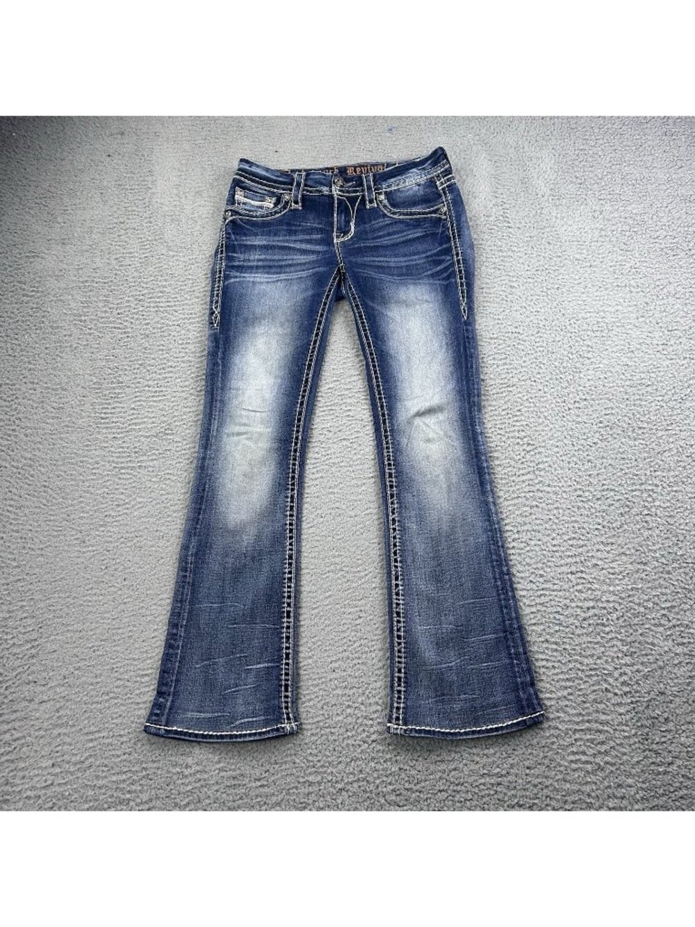 Rock Revival Essie Bootcut Blue Jeans Women’s Size 27 Bejeweled Y2K Cowgirl